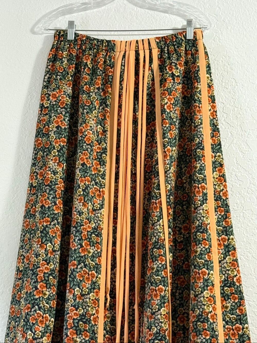 Vintage 70s Chessa Davis Skirt Women Made in USA floral L Prairie Maxi Peasant - Picture 2 of 5